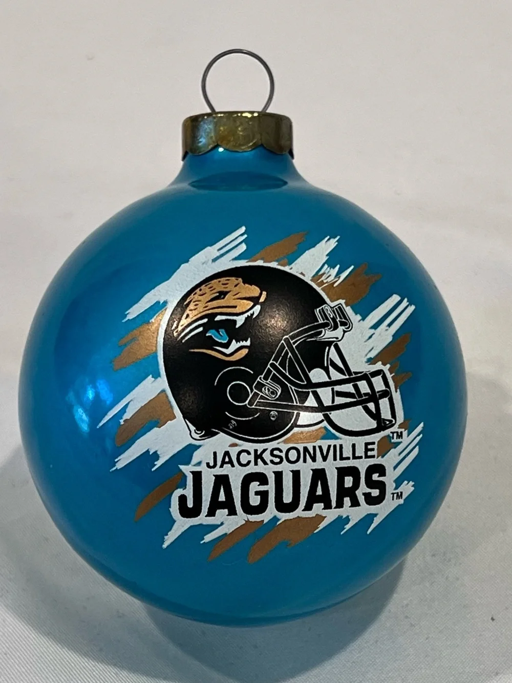Jacksonville Jaguars NFL Glass Ball Christmas Ornament Boxed